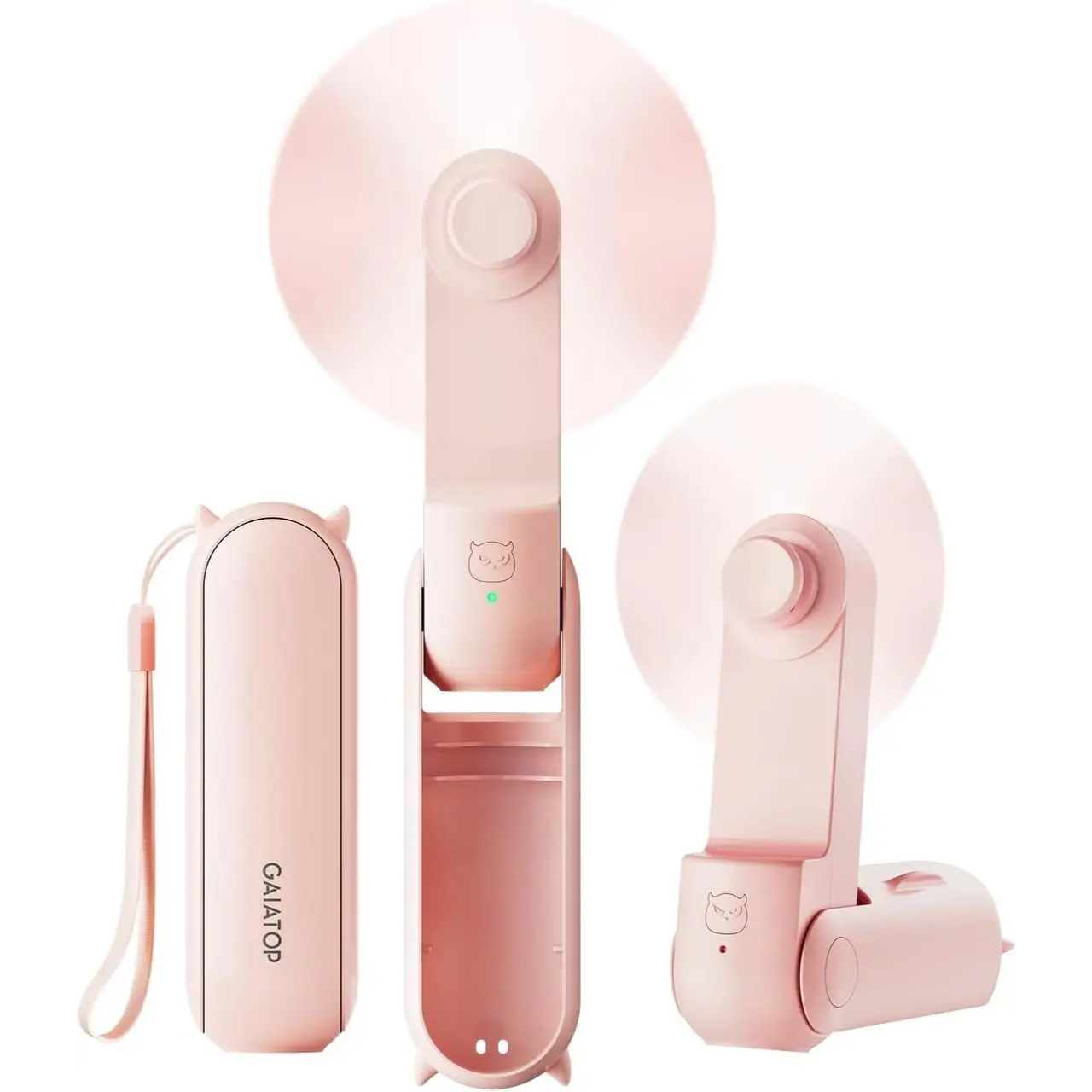 Мінівентилятор портативний Gaiatop FS08 з повербанком складаний ручний та USB-зарядка 2000 мАг Рожевий (00732262725246) - фото 3 Мінівентилятор портативний Gaiatop FS08 з повербанком складаний ручний та USB-зарядка 2000 мАг Рожевий (00732262725246) - фото 3