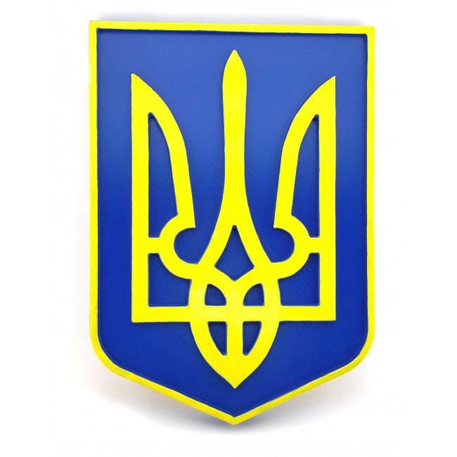 Панно Герб Украины натуральное дерево 39х28х2,4 см (34286)