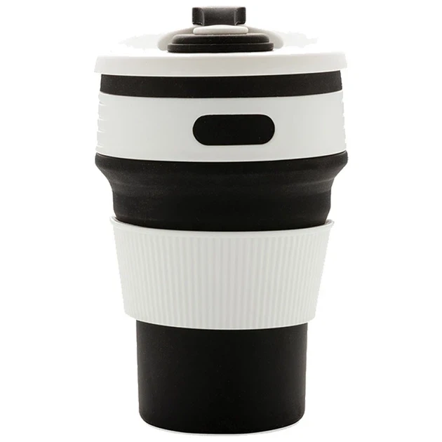 Чашка силиконовая SILICON MAGIC CUP с герметичной крышкой и поилкой Черный (7194)
