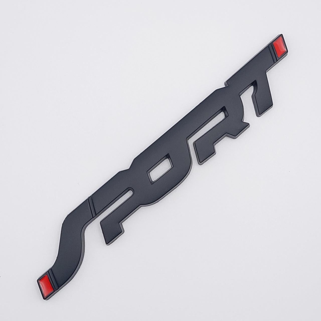 Эмблема Sport 13,5х2 см металл Черный матовый (1656059089)