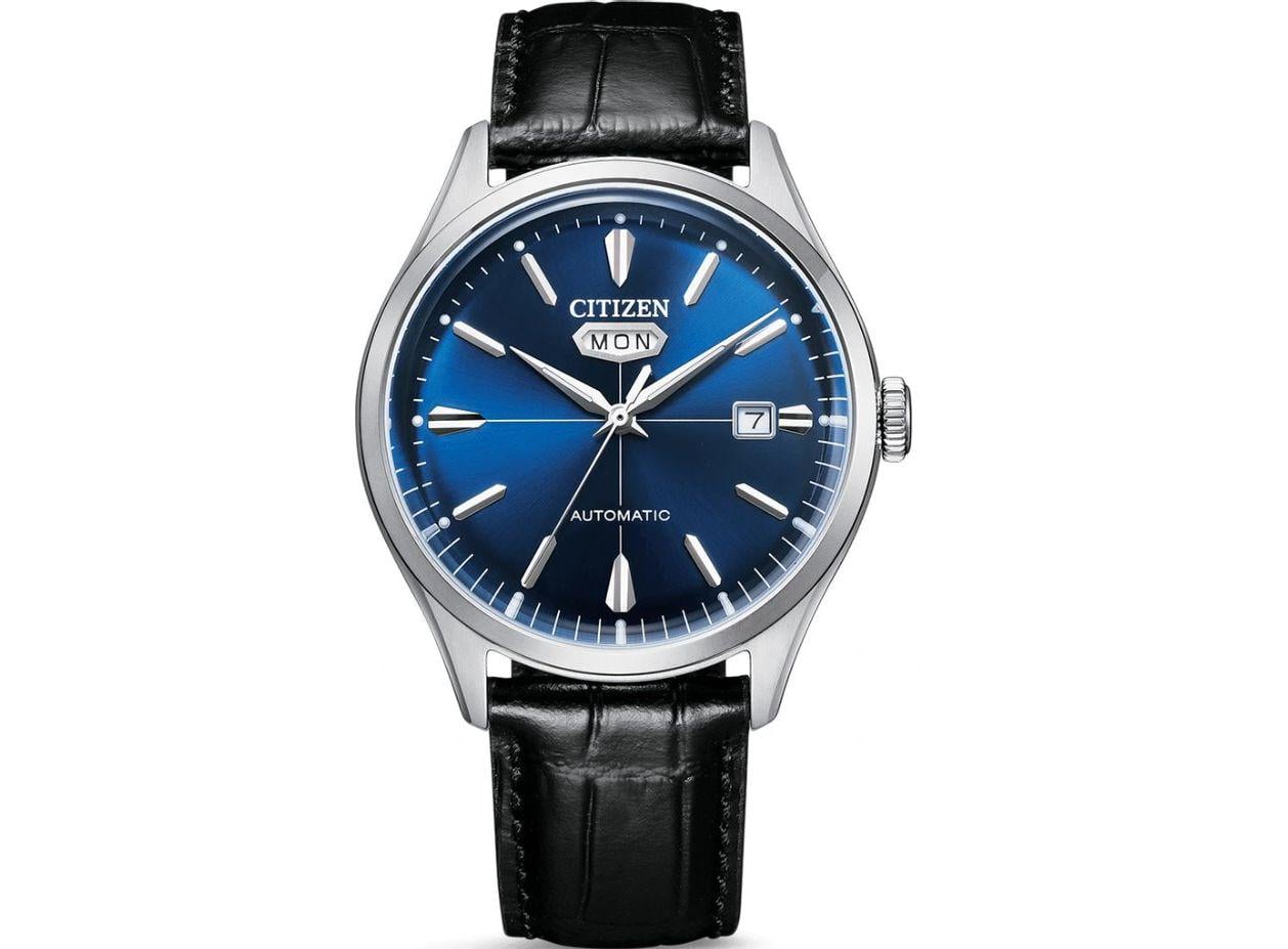 Наручний годинник чоловічий Citizen NH8390-20L механічний з сталевим корпусом та синім циферблатом