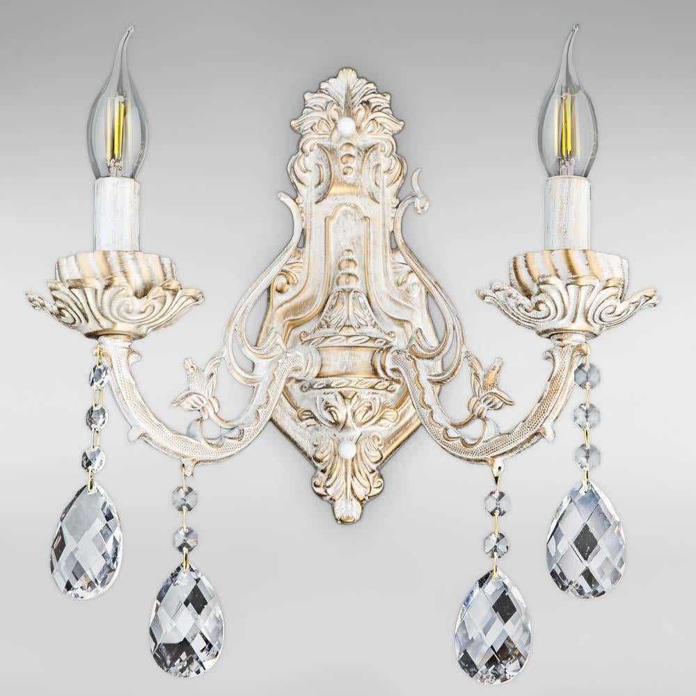 Настенный светильник свечи классический Light House DL-18471/2W Белый/Золотистый