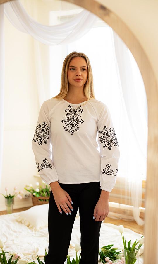 Блуза жіноча з вишивкою Вишиваночка р. 50 Білий (2176-5)