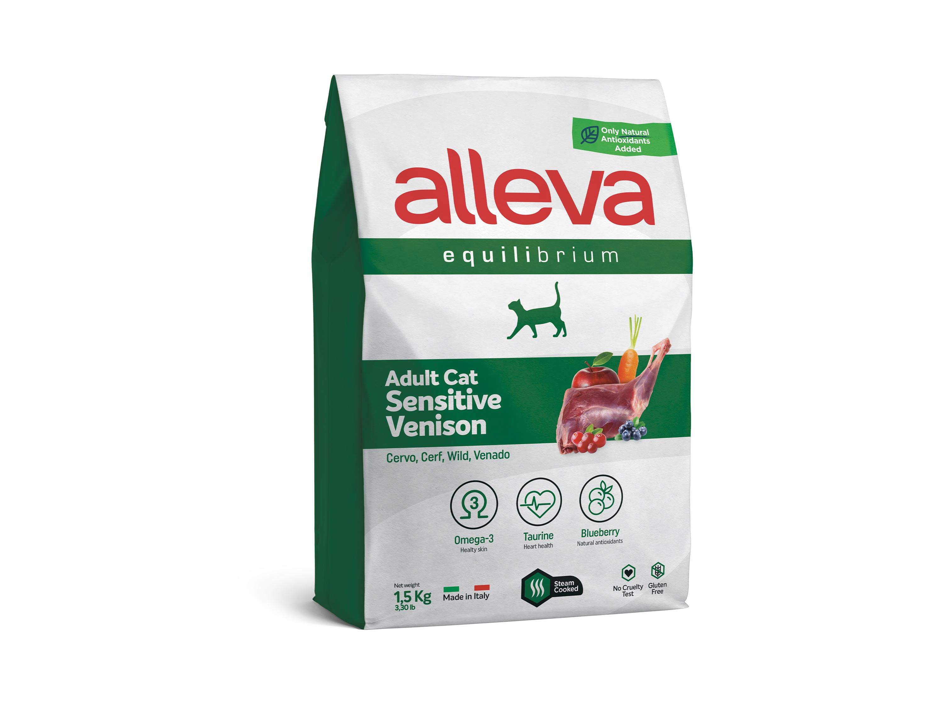 Корм сухой для взрослых кошек с чувствительным пищеварением Alleva Equilibrium Sensitive Venison Cat с олениной 1,5 кг (P61054) - фото 1