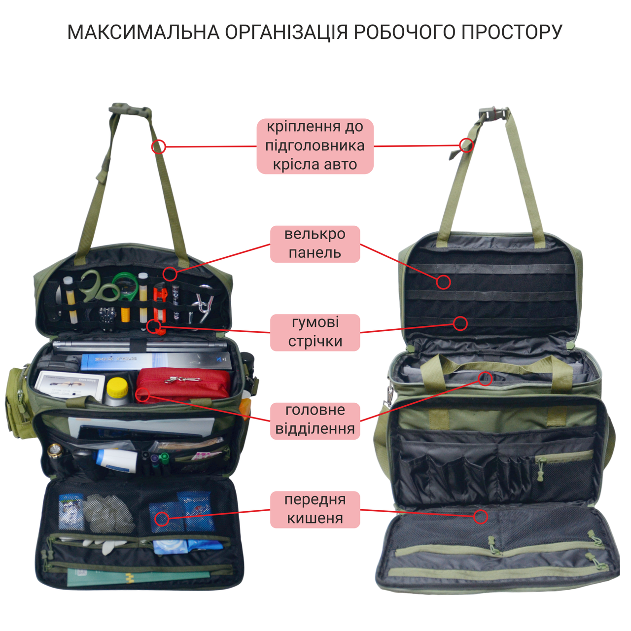 Сумка-органайзер универсальная в авто с карманом для ноутбука 17" (2587941485) - фото 4 Сумка-органайзер универсальная в авто с карманом для ноутбука 17" (2587941485) - фото 4