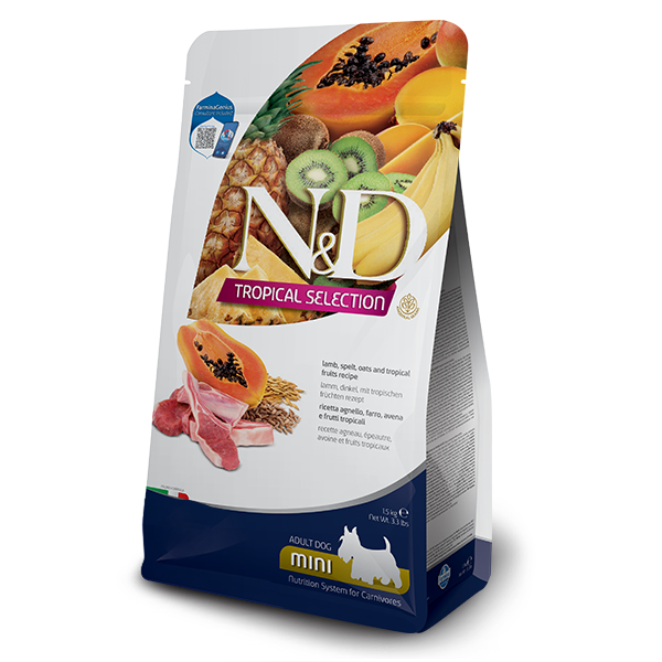 Корм сухой низкозерновой Farmina N&D Tropical Selection для взрослых собак мелких пород с ягненком и тропическими фруктами 1,5 кг (2998381765)