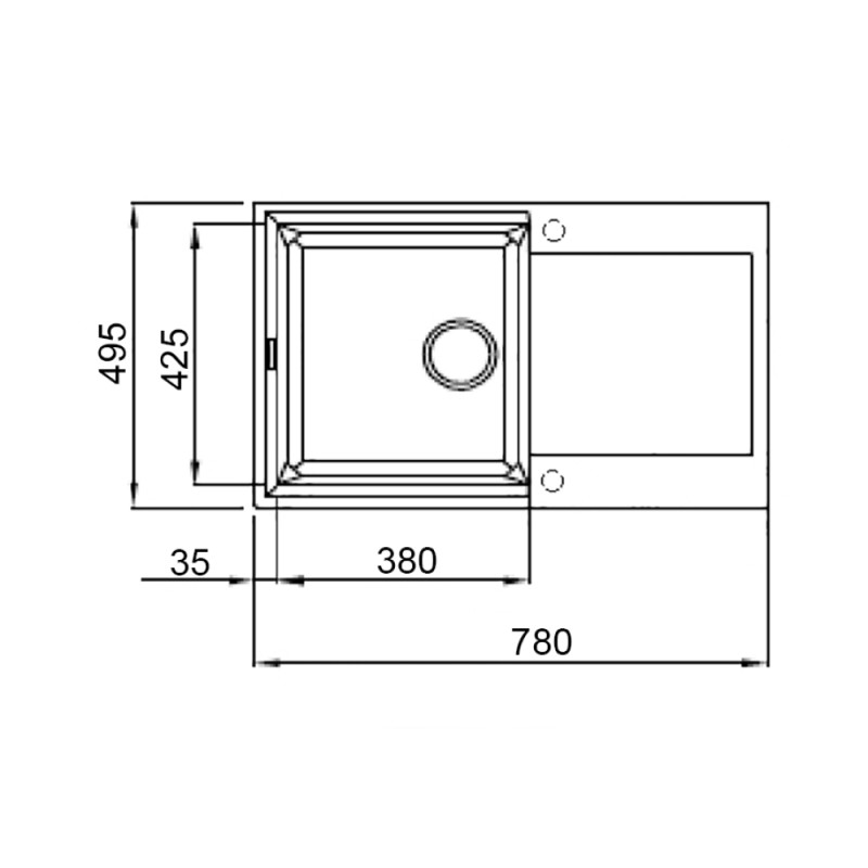 Мойка для кухни Lidz 780x485/230 BLA-03 (LIDZBLA03790495230) - фото 2