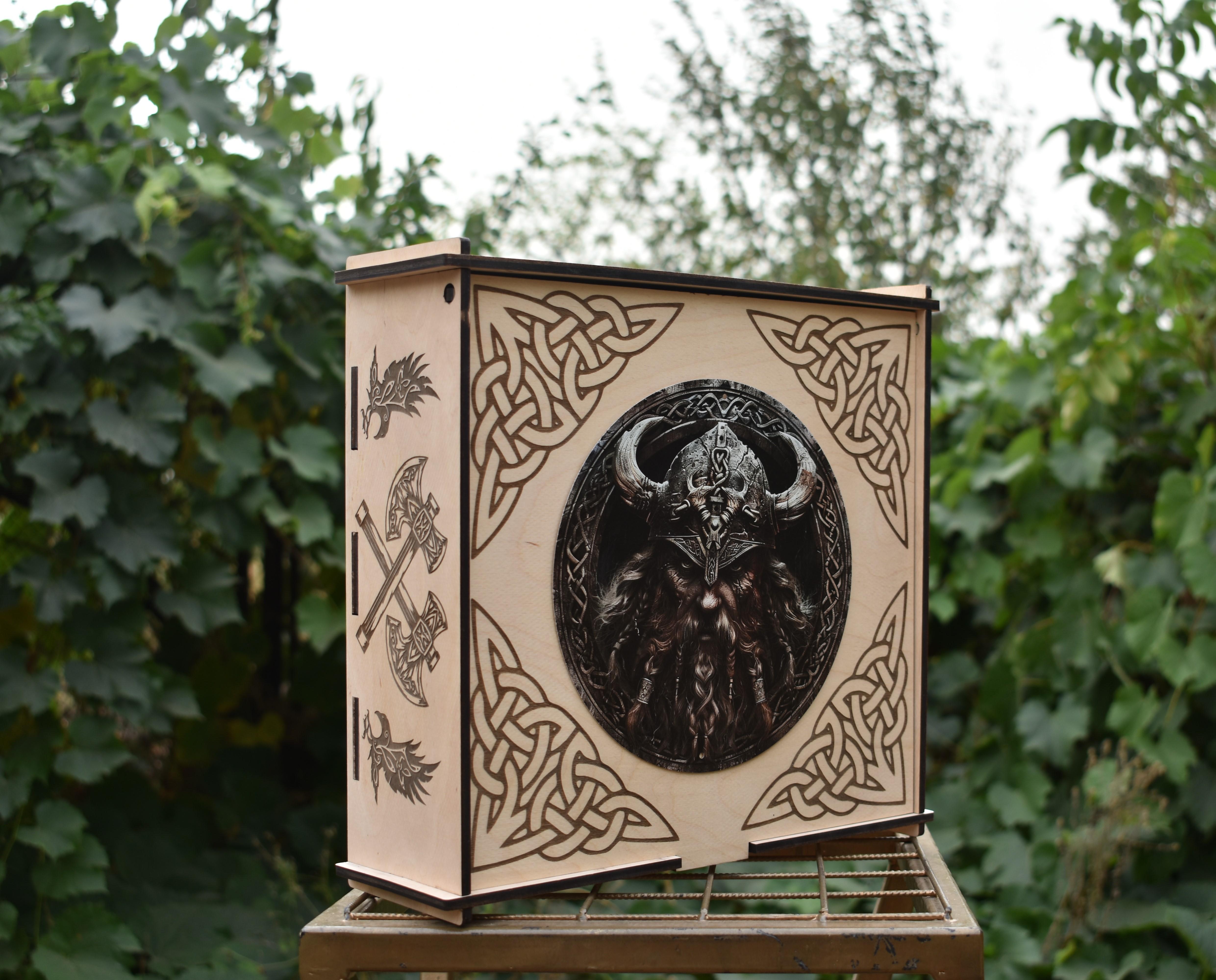 Подарочная коробка супер Викинг 3D изображение деревянная с индивидуальной гравировкой (21201418) - фото 4