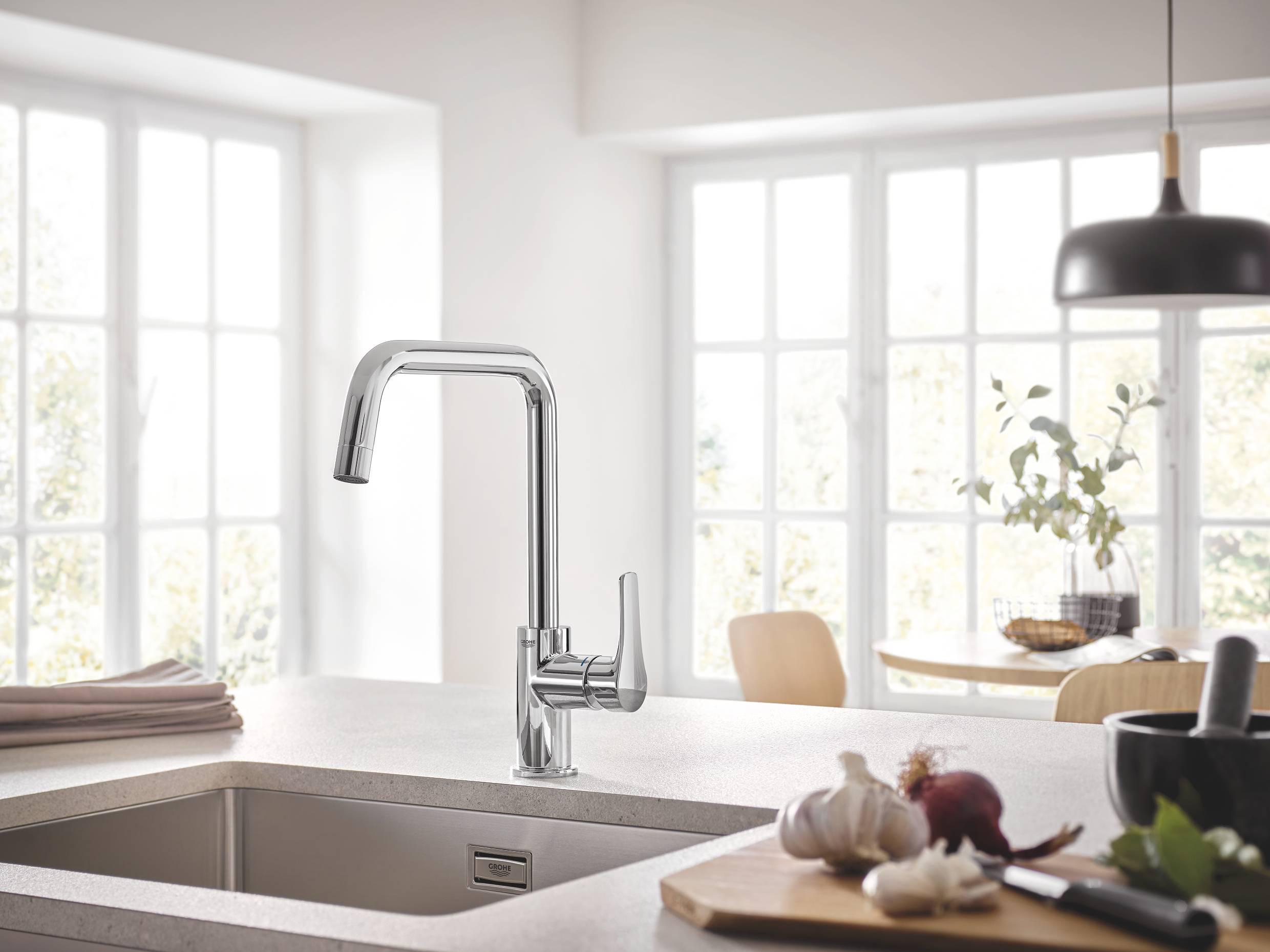 Смеситель для кухни Grohe EUROSMART 30567000 однорычажный Хром (126264) - фото 8 Смеситель для кухни Grohe EUROSMART 30567000 однорычажный Хром (126264) - фото 8