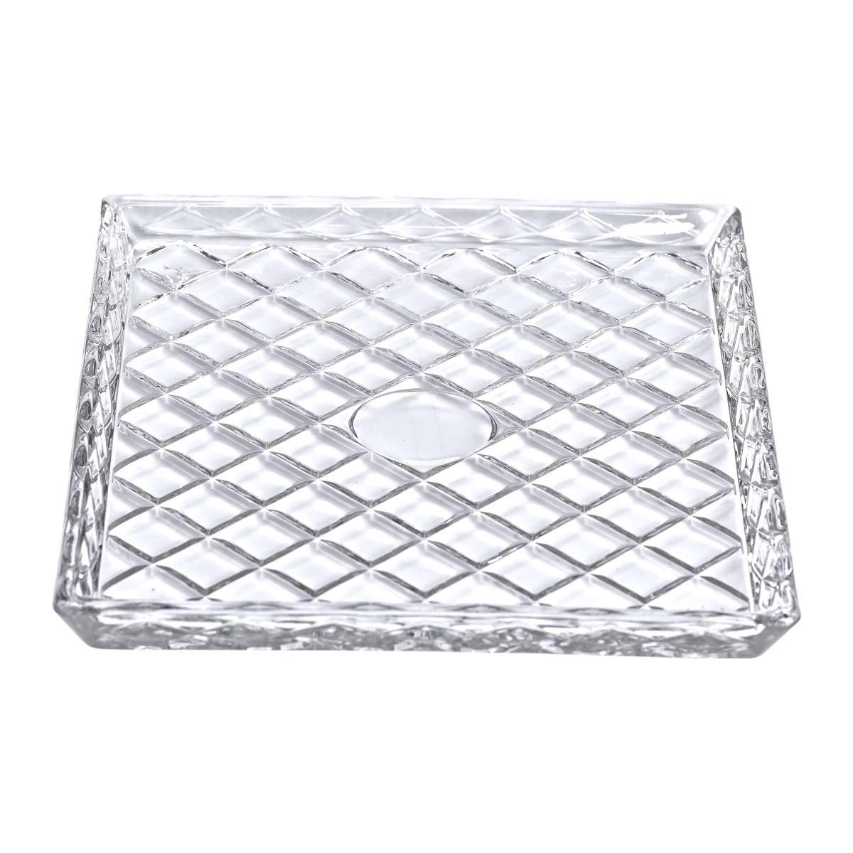 Блюдо для закусок Lirmartur HP-YH-39 стеклянное 24,5х20,5х2 см Прозрачный (25029586) - фото 3