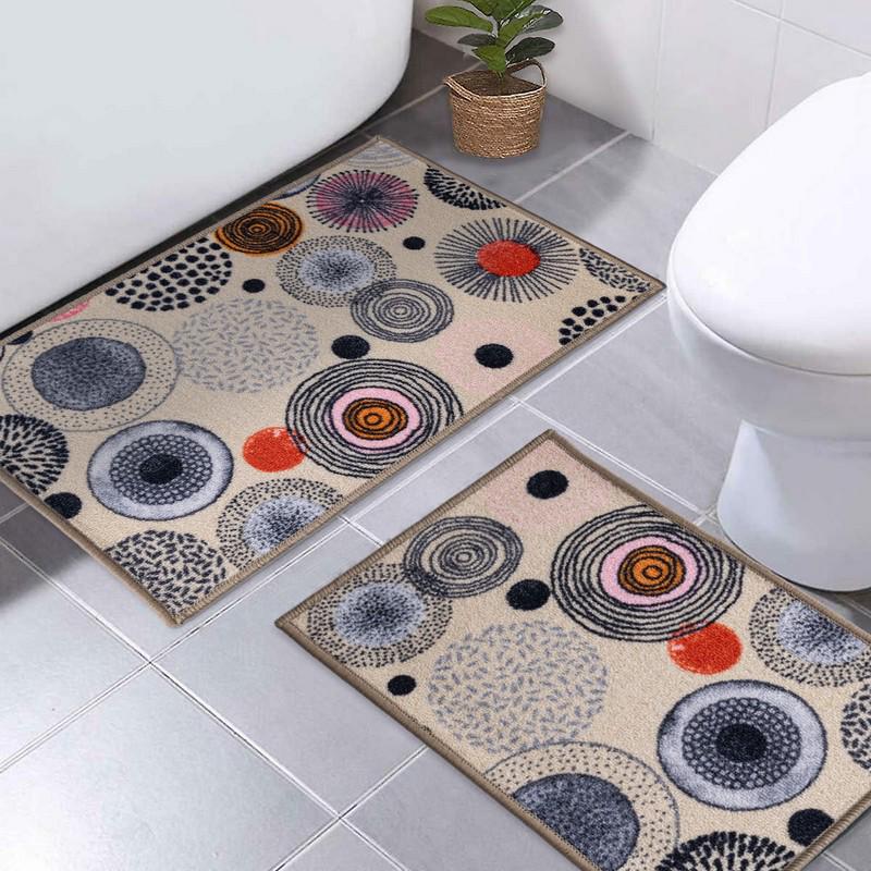 Килимок для туалету та ванної Taba 309П-2 на гумовій основі 50х80/40х60 см Бежевий