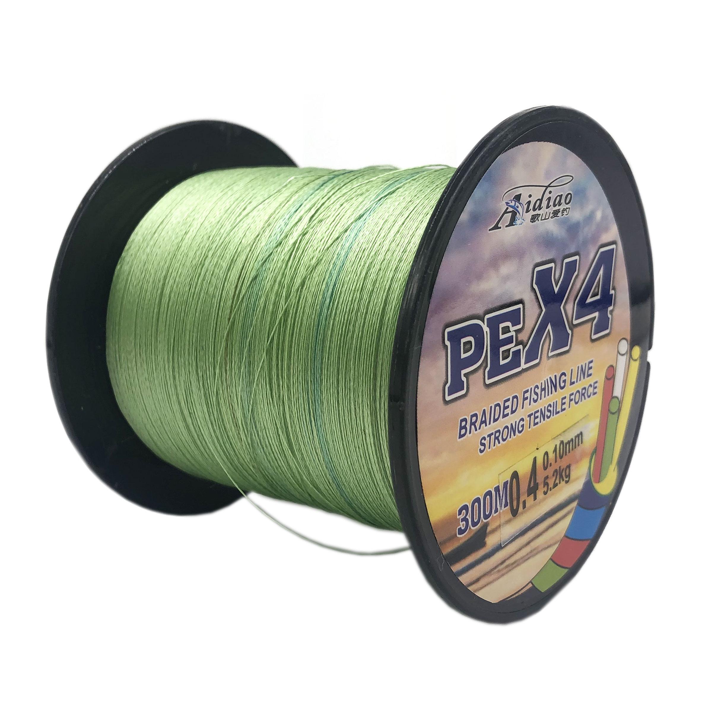 Шнур Aidiao PEx4 0.4 300 м 0,10 мм 5,2 кг Зеленый (7885)
