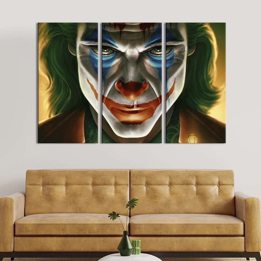 Модульная картина триптих Arthur Fleck, Joker 156x100 см (720-31)