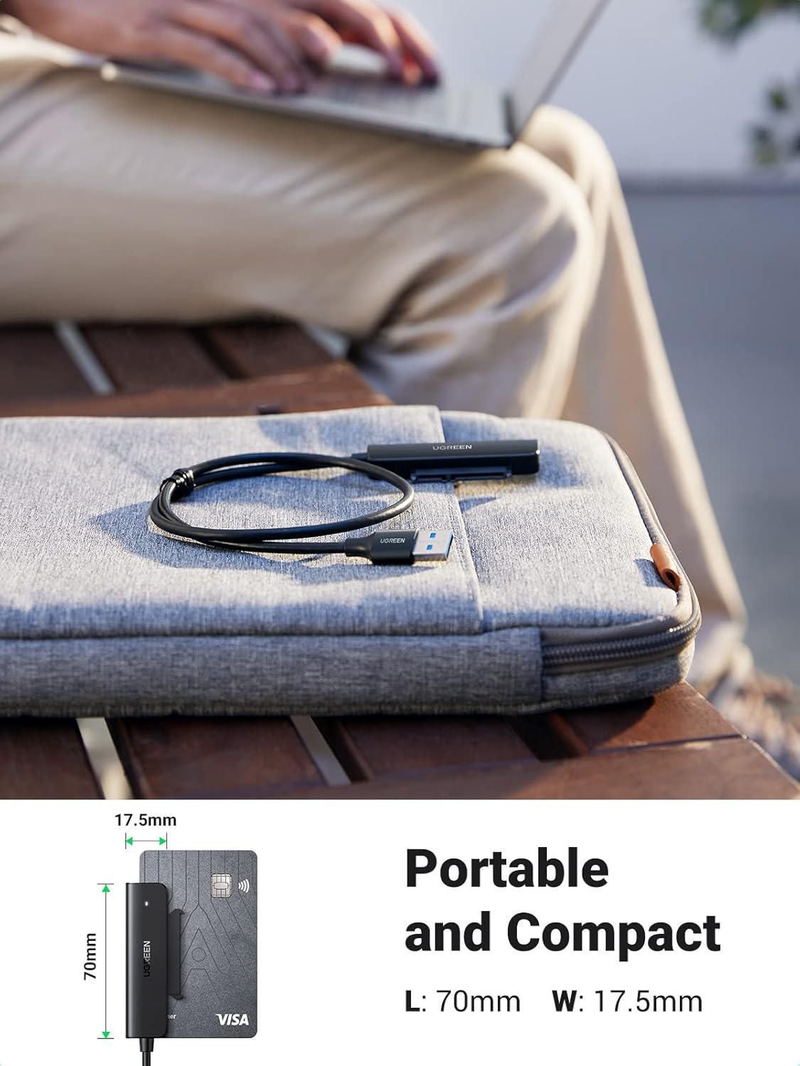 Кабель UGREEN SATA USB 50 см Для 2.5" SATA HDD/SSD USB 3.0 до SATA III 5 Гбіт/с UASP Чорний (70609) - фото 14