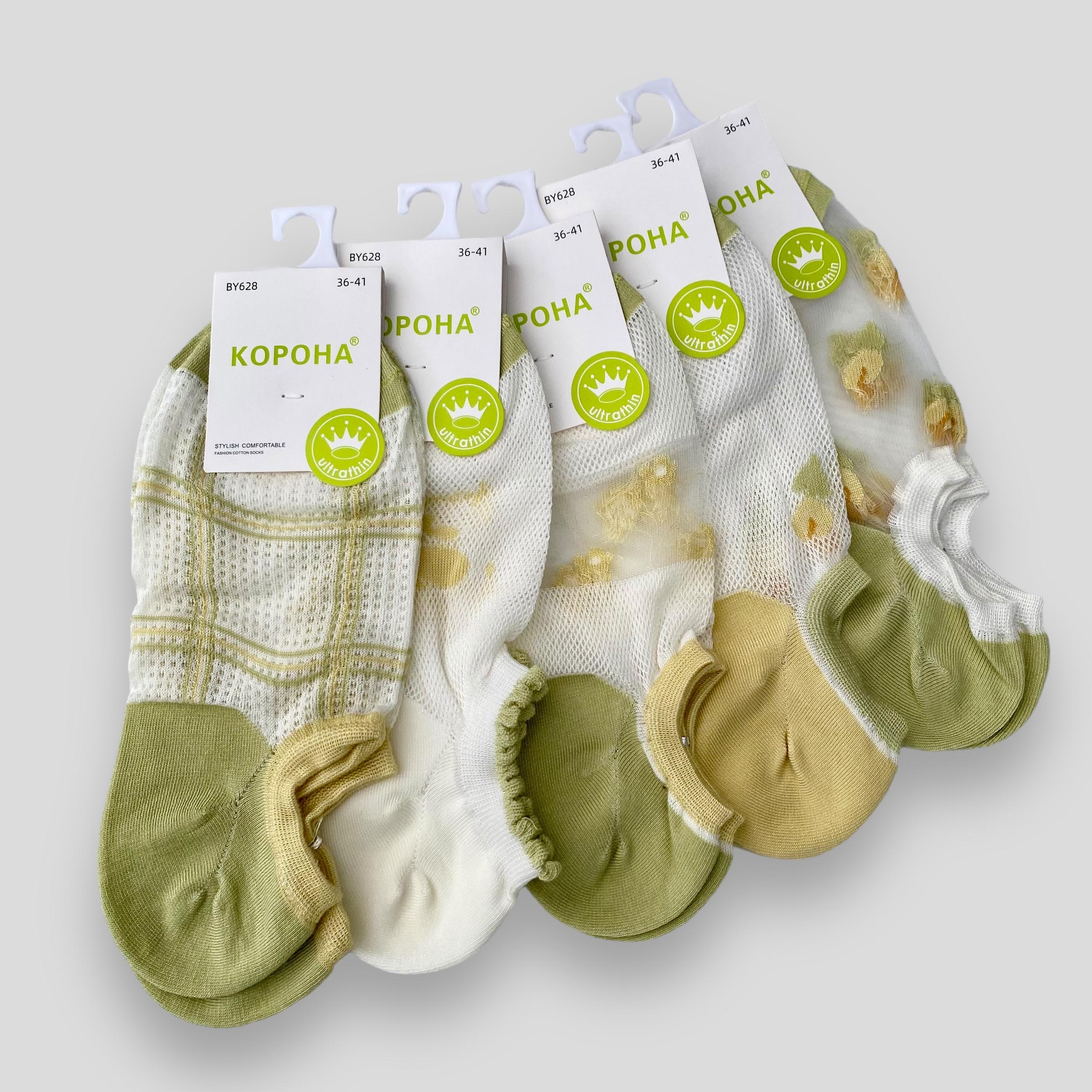 Носки женские Корона летние укороченные с фатином р. 36-41 5 пар (BY628-5) Носки женские Корона летние укороченные с фатином р. 36-41 5 пар (BY628-5)