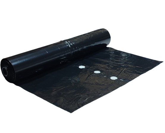 Пленка перфорированная 30 мкм 1х1000 м перфорация 1 ряд Черный