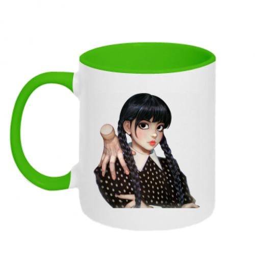 Чашка керамічна двоколірна Венздей та Річ 320 мл Зелений/Білий (12582885-37-180579) Чашка керамічна двоколірна Венздей та Річ 320 мл Зелений/Білий (12582885-37-180579)