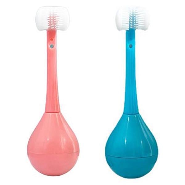 Набор из 2 трехсторонних детских зубных щеток силиконовые для мягкой чистки зубов и десен (id_3815)