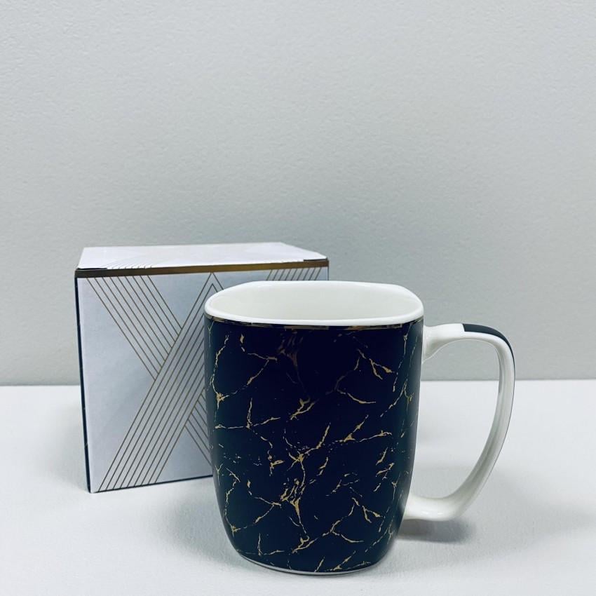 Чашка S&T 20700 фарфоровая 380 мл Черный мрамор