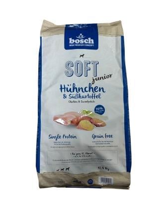 Корм полувлажный для собак Bosch Soft Junior Chicken&Sweet Potato с курицей и бататом 12,5 кг Корм полувлажный для собак Bosch Soft Junior Chicken&Sweet Potato с курицей и бататом 12,5 кг