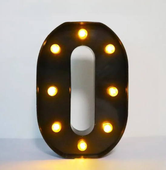 Літера з підсвіткою O об'ємна маленька 22x14 см Чорний (Ч1255) Літера з підсвіткою O об'ємна маленька 22x14 см Чорний (Ч1255)