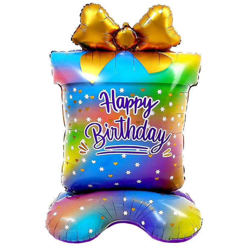 Воздушный шарик фольгированный Happy Birthday на пол 120х70 см (26235715)