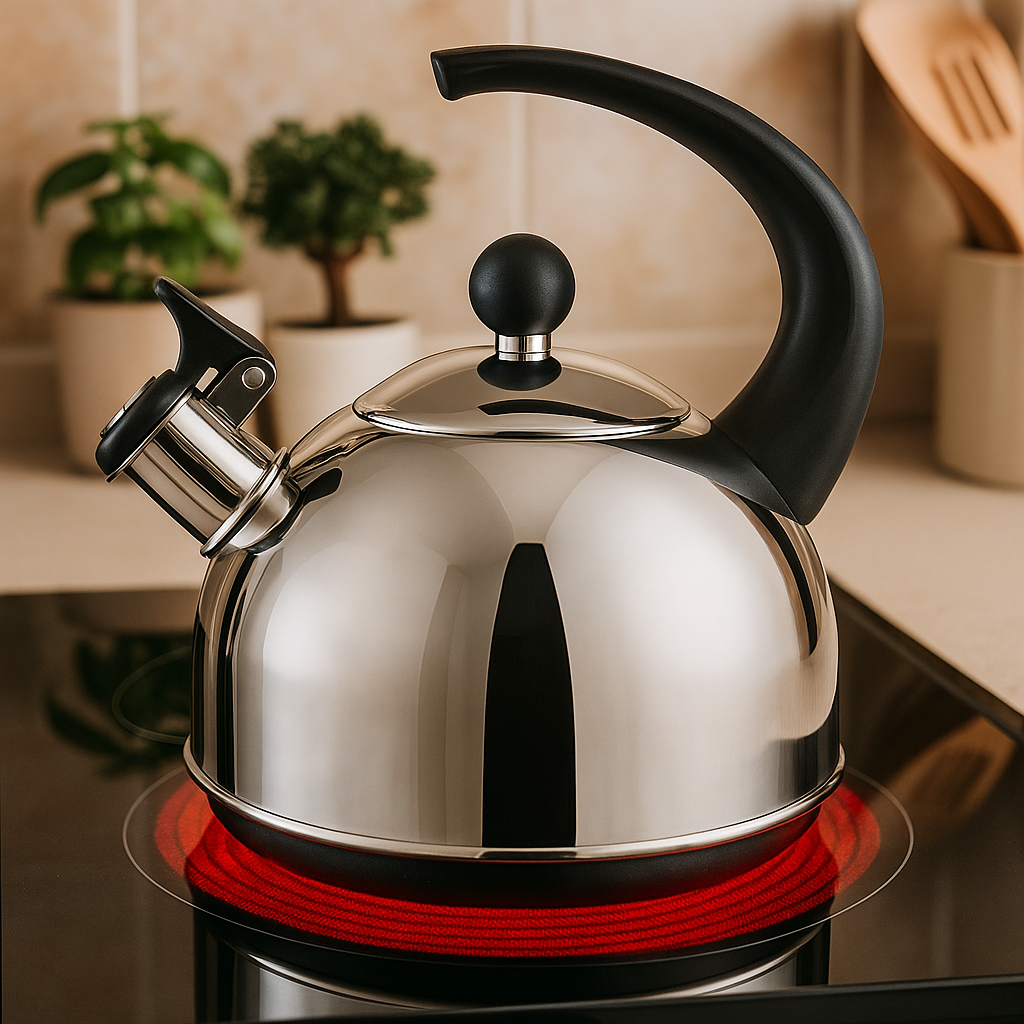 Чайник для плиты со свистком SpiralSteel нержавеющая сталь одинарное дно 1,5 л (03-MH-4883)