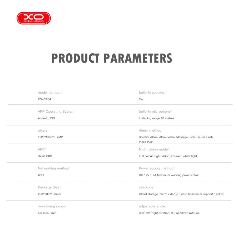 Камера відеоспостереження XO CR04 Robot Dual 2.4G Wi-Fi з нічним режимом/мікрофоном/динаміком для вулиці Чорний (CR04) - фото 6 Камера відеоспостереження XO CR04 Robot Dual 2.4G Wi-Fi з нічним режимом/мікрофоном/динаміком для вулиці Чорний (CR04) - фото 6