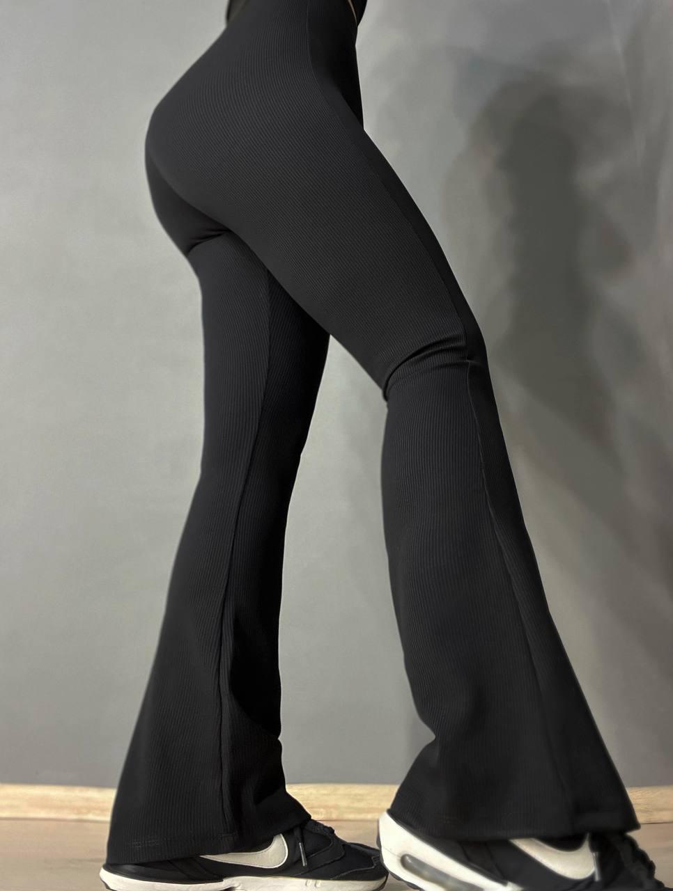 Лосини жіночі Prenses 608 кльош в рубчик S Чорний (26938703)