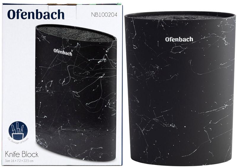 Підставка-колода Ofenbach Black Marble для кухонних ножів і ножиць 16х7х22,5 см овальна (NB-100204) - фото 5