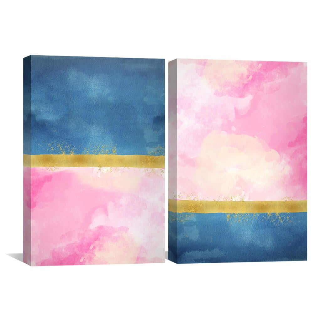 Настенний декор Абстрактное сочетание розового и синего 123x80 см (Y2-4)