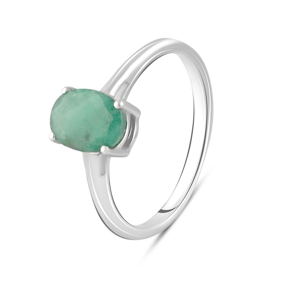 Кольцо серебряное с натуральным изумрудом 1,2 ct 1,75 г р. 18 (2062080)