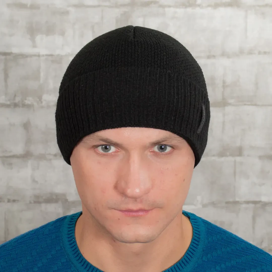 Шапка чоловіча з флісовою підкладкою р. 56-60 Чорний (28524022) - фото 4