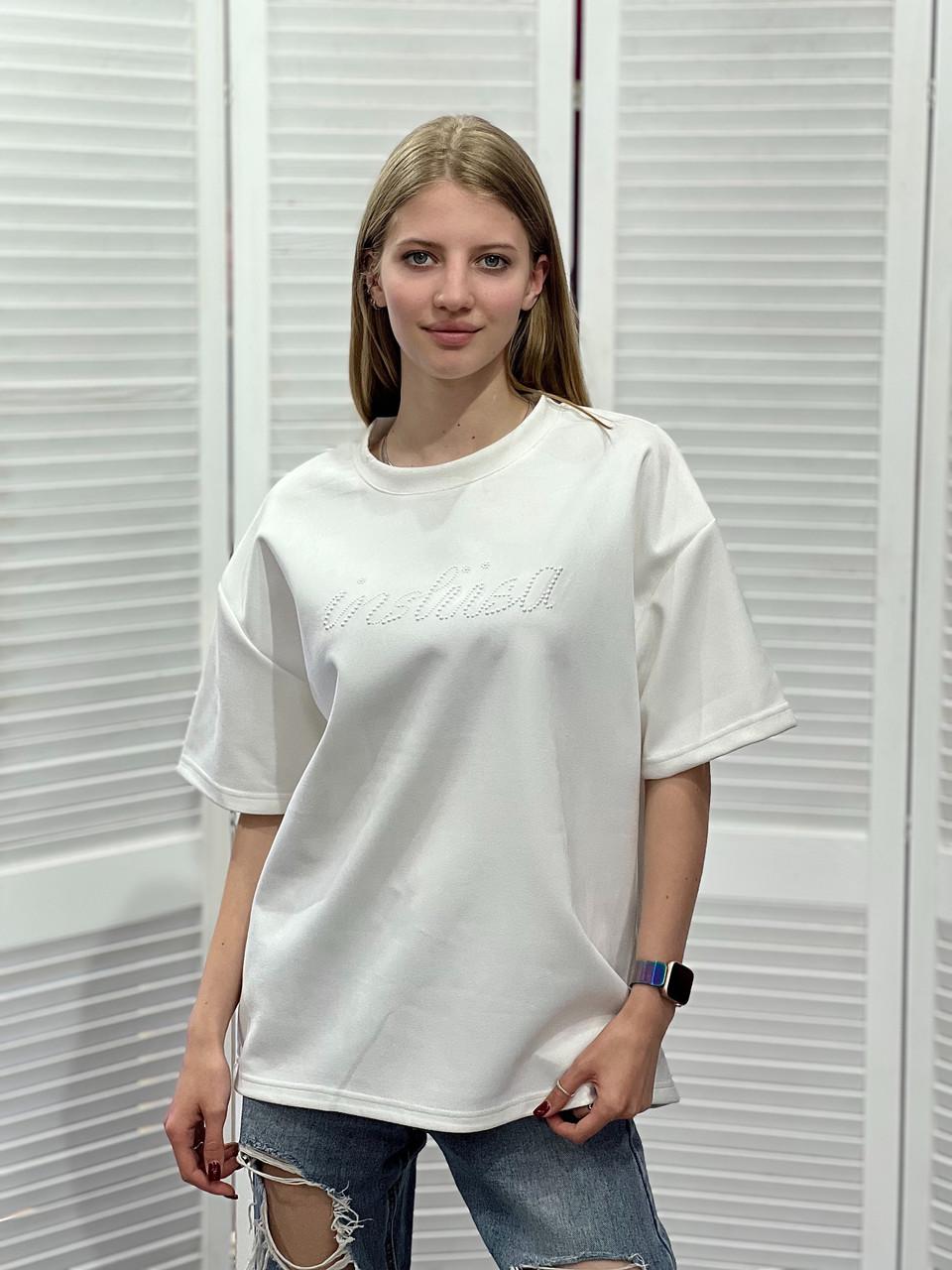 Футболка женская с блестящим принтом inslisa OS Черный (#25022) - фото 9 Футболка женская с блестящим принтом inslisa OS Черный (#25022) - фото 9