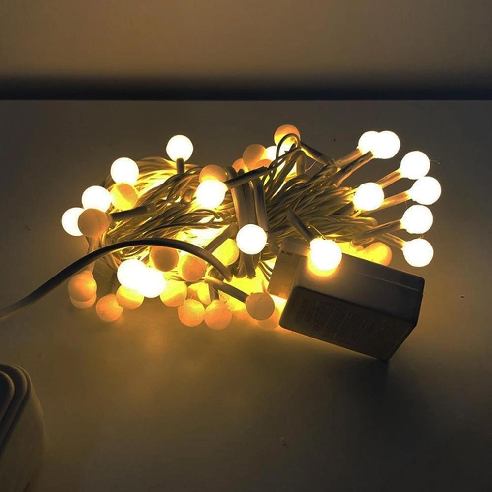 Гірлянда світлодіодна Кульки на ялинку 200 LED 10 мм 10 м білий провід Теплий білий - фото 5 Гірлянда світлодіодна Кульки на ялинку 200 LED 10 мм 10 м білий провід Теплий білий - фото 5