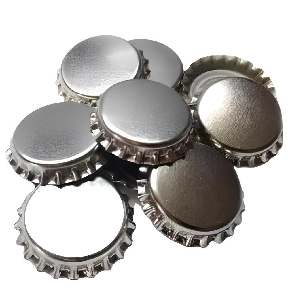 Пробки для скляних пляшок 26 мм 100 шт. Срібний - фото 1 Пробки для скляних пляшок 26 мм 100 шт. Срібний - фото 1