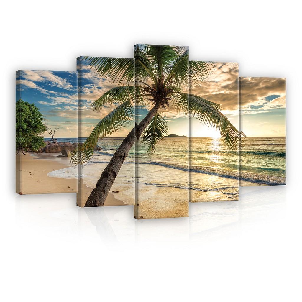 Модульная картина 2x20x40/2x20x50/1x20x60 см на холсте Consalnet Пальма на пляже (PS11732S17)