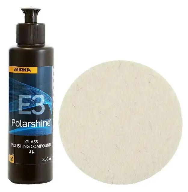 Набор полировальный для стекла Mirka Polarshine E3 100 мл и войлочный круг 100 мм (25005779)