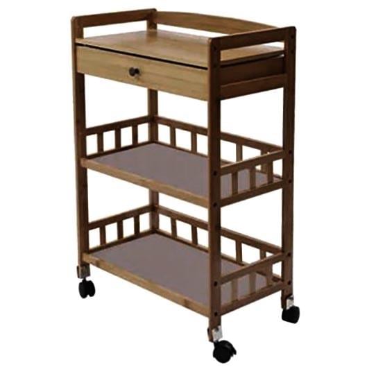 Этажерка для ванной из дерева на колесиках Лампарона Корица (АБТ-006933)