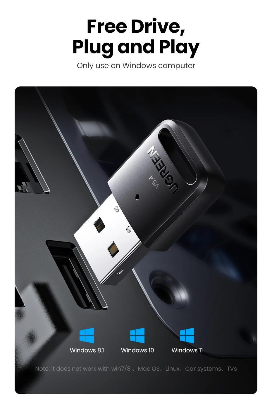 Адаптер UGREEN Bluetooth 5.4 приемник-передатчик USB Черный (35058) - фото 8