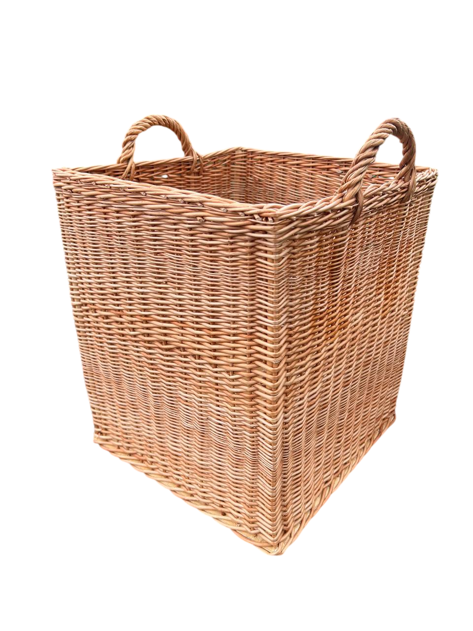 Корзина плетеная из лозы с ручками квадратная 35×35×40 см ручная работа