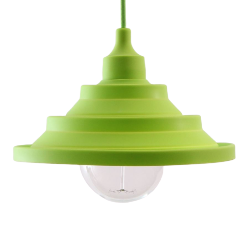 Потолочный силиконовый светильник Lumano Пирамидка гармошкой 1,5 м Зеленый