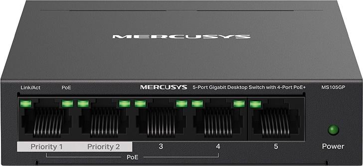 Коммутатор Mercusys 5 портов RJ-45 1000Мбит/с (MS105GP)