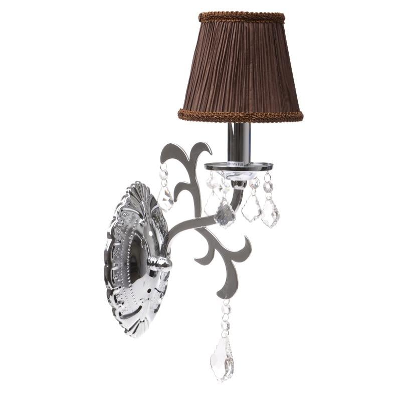 Бра настенное накладное Brille BCL-300W/1 в спальню хрустальное с абажуром классическое