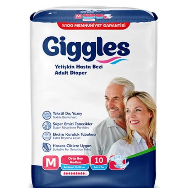 Подгузники для взрослых Giggles Medium M 85-125 см 10 шт.