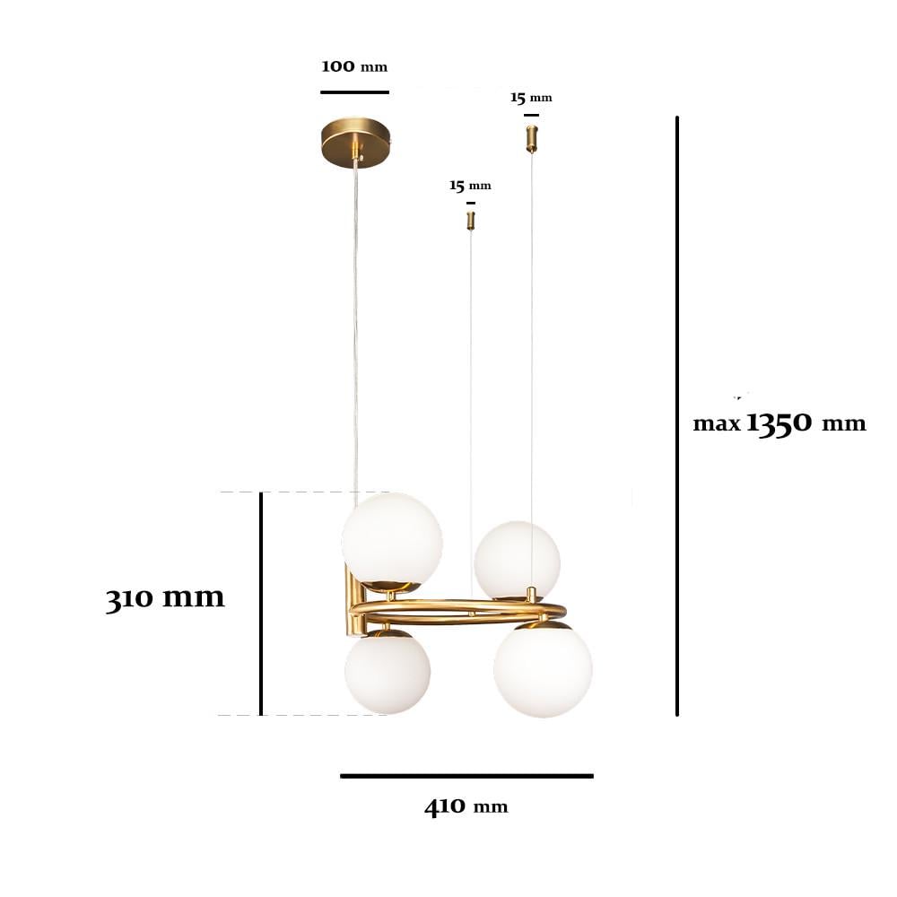 Люстра 7521011-4 BRZ+WH Бронзовый/Белый (LVS5134) - фото 3 Люстра 7521011-4 BRZ+WH Бронзовый/Белый (LVS5134) - фото 3