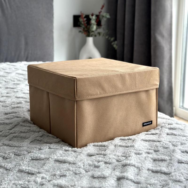 Коробз кришкою для зберігання речей L Бежевий (Hy-L-kr-beg) - фото 1