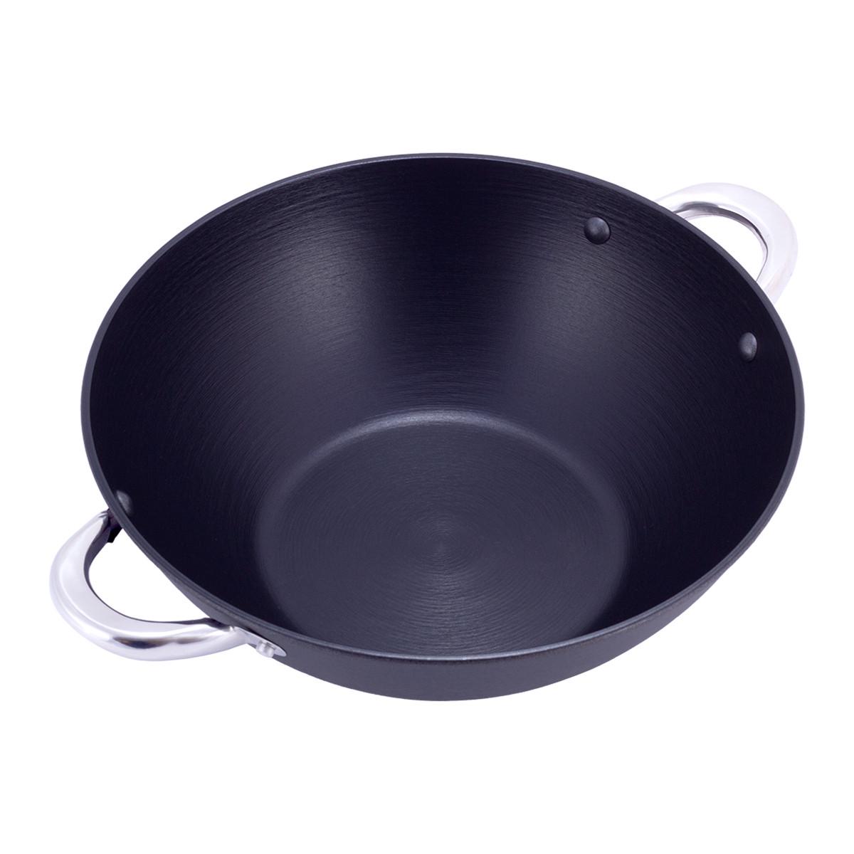 Котел чугунный для плова Kamille Wok KM-4807MR с антипригарным покрытием для индукции и газа 4,5 л (29-84-4807MR) - фото 5