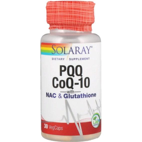 Антиоксидант PQQ Solaray PQQ CoQ-10 with NAC & Glutathione 30 Veg Caps (SOR-36510)