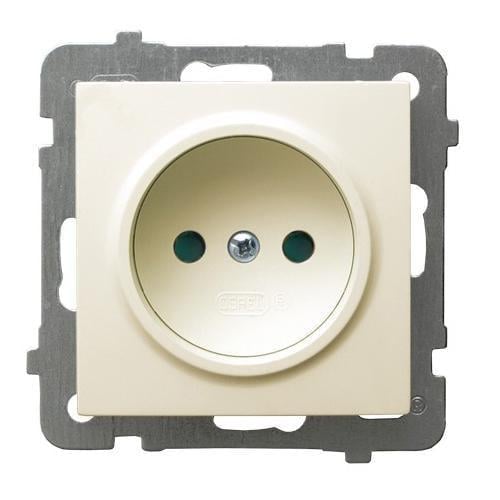 Розетка одинарная Ospel AS без рамки Кремовый (29319420)